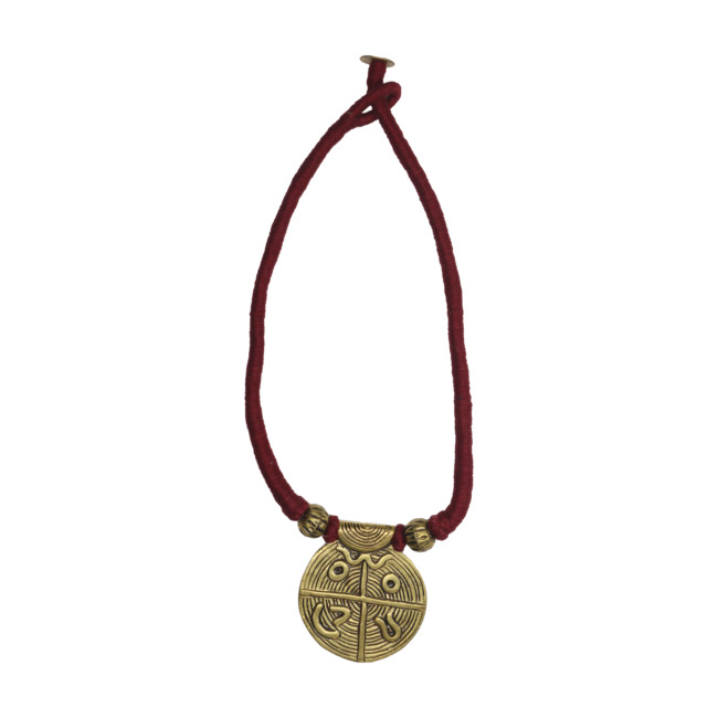 Tribes India Handcrafted Metal Brown Single Thread Necklace