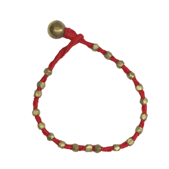Handmade Brass Metal Red Round Bracelet From Odisha