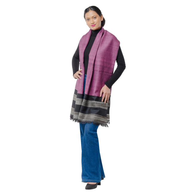 Handwoven Stole Double Yak Palla Plain