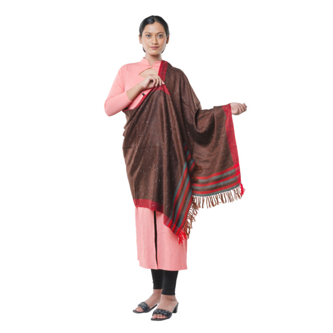 Handwoven Stole Poly Wool Palla Stripe