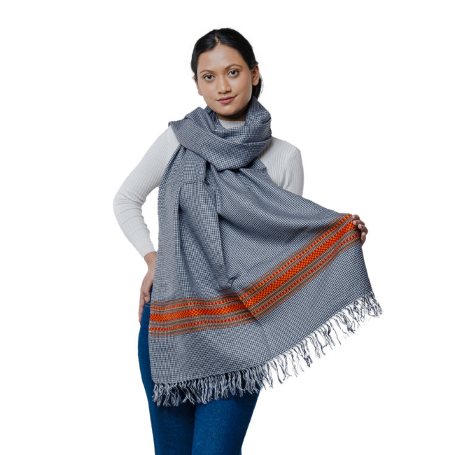 Handwoven Stole 5 Dori Check
