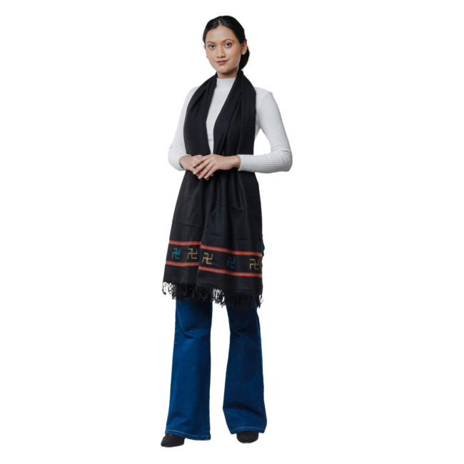Handwoven Stole Swastik Design