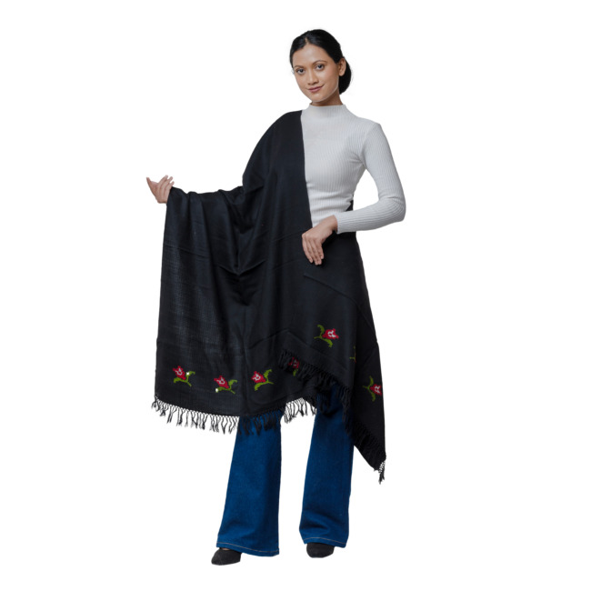 Handwoven Stole Gulab Design