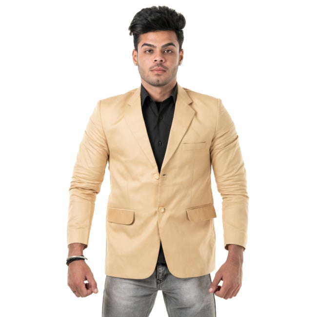 Handloom Men Linen Coat - 46