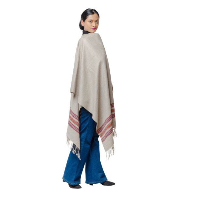 Handwoven Sada Dhari Design Sheep Wool Stole