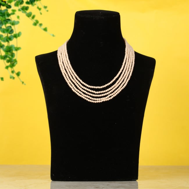 Ivory Crystal Beads Multi Strand Necklace for Women