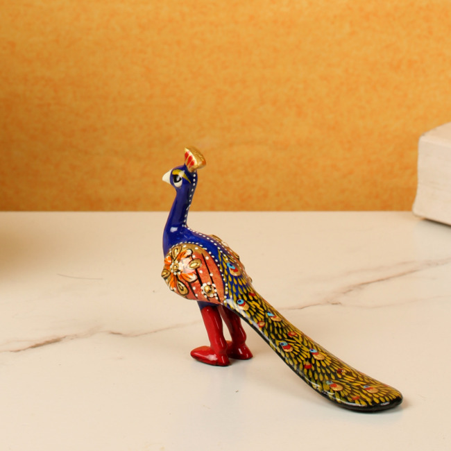 Handcrafted Peacock With Metal Meenakari (8 CM)
