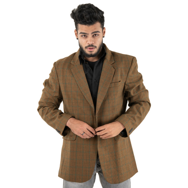 Handloom Woolen Plain Coat - 44