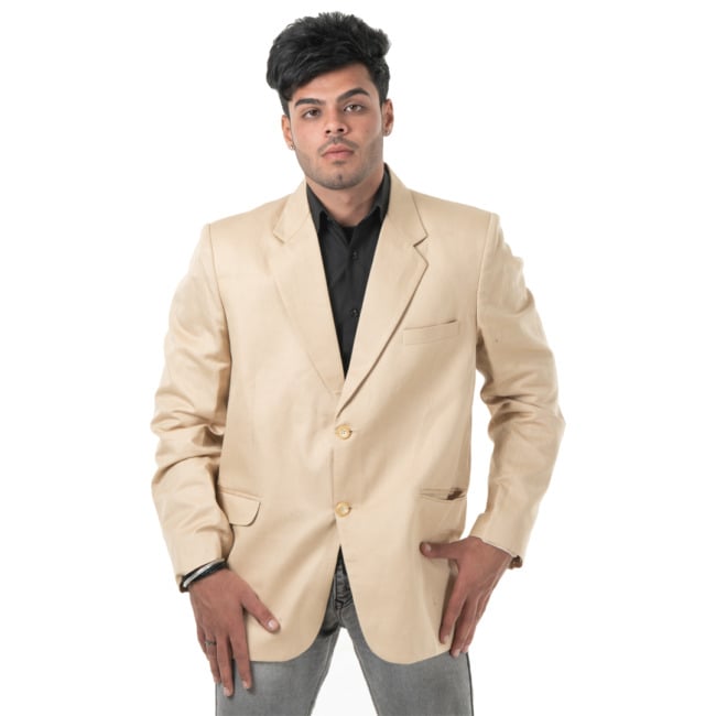 Handloom Men Linen Coat - 38