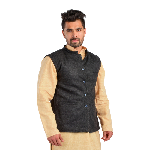 Handloom Woolen Checks Waist Coat