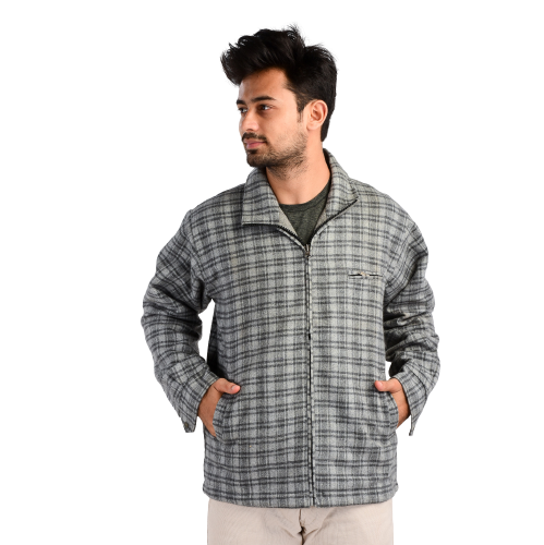 Handloom Woolen Checks Jacket