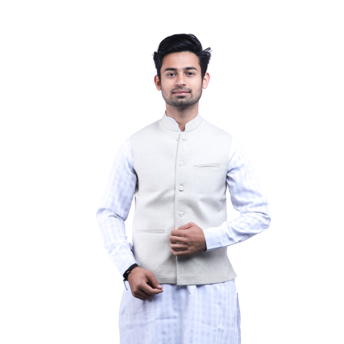Woolen Plain Cream Waist Coat