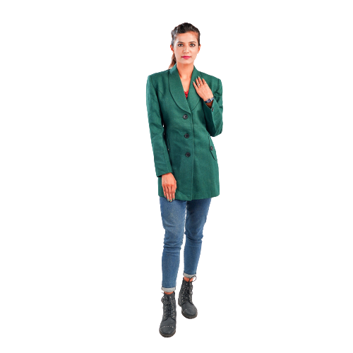 Handloom Pure Wool Plain Long Coat