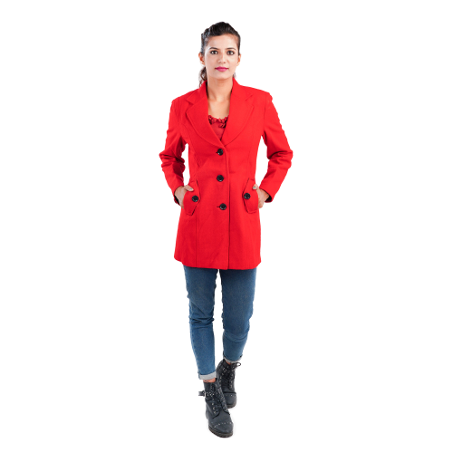 Handloom Pure Wool Plain Long Coat