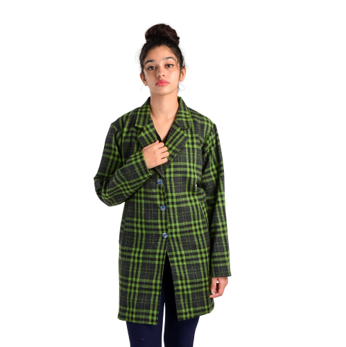 Handloom Pure Wool Plain Long Coat