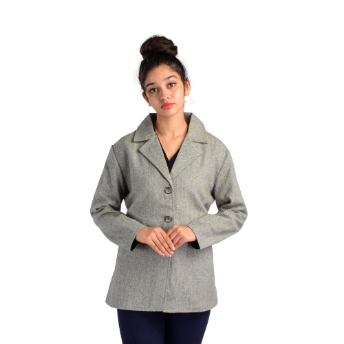 Handloom Woolen Herringbone Short Coat
