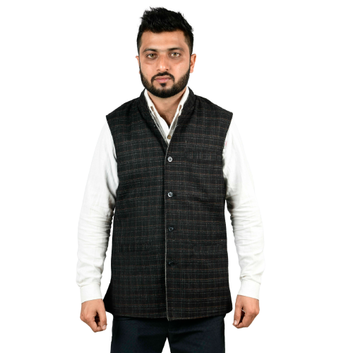 Handloom Woolen Plain Waist Coat