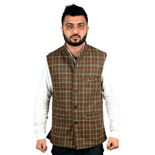Handloom Woolen Plain Waist Coat