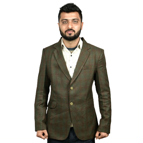 Handloom Woolen Check Coat