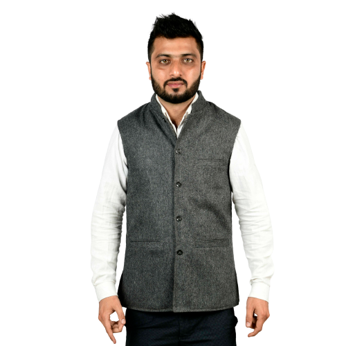 Handloom Woolen Plain Waist Coat