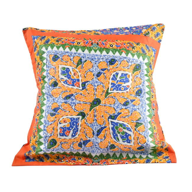 Tribes India Single Square Floral Print Cushion Covers 16X16
