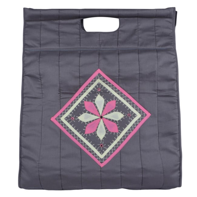 Tribes India Handmade Banjara Reusable Shopping/Grocery Bag grey Color