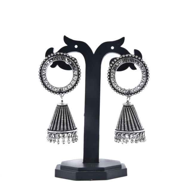 Tribes India Handcrafted White Metal Earring Tops