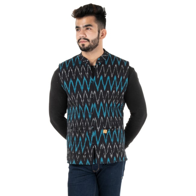 Short Gents Jacket Quilt Pochampally - S