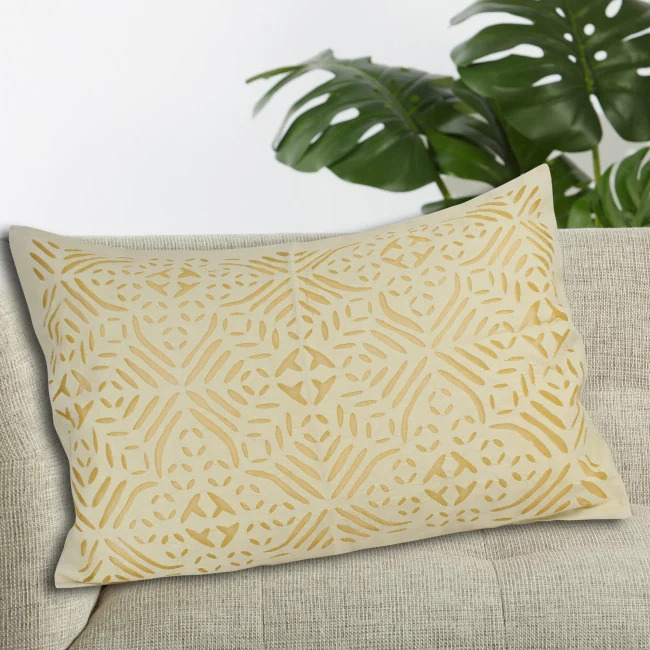 Tribes India White Applique Cut Pillow Cover Pack of 2