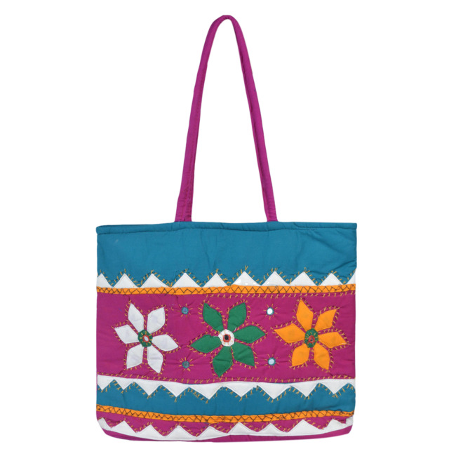 Tribes India Banjara Handmade Rangeela Shoulder Bag for Women Purple & Violet Color