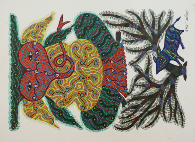 Tribes India Handmade Bhil Paper Painting