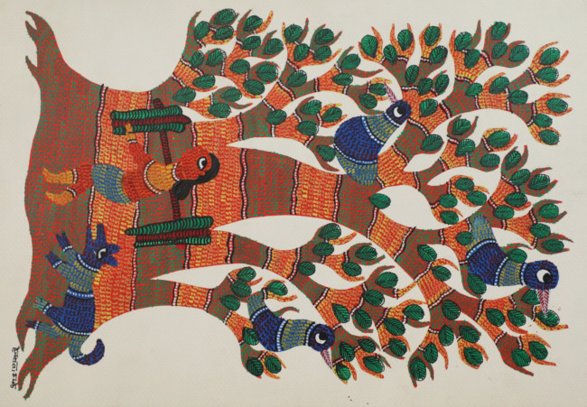 Tribes India Handmade Gond Paper Painting