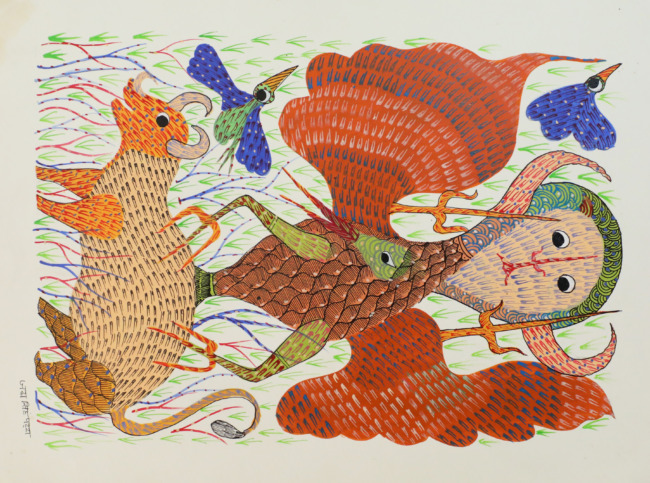 Tribes India Handmade Gond Paper Painting