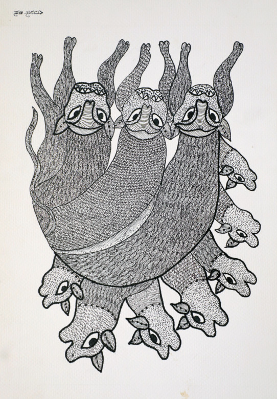 Tribes India Handmade Gond Paper Painting