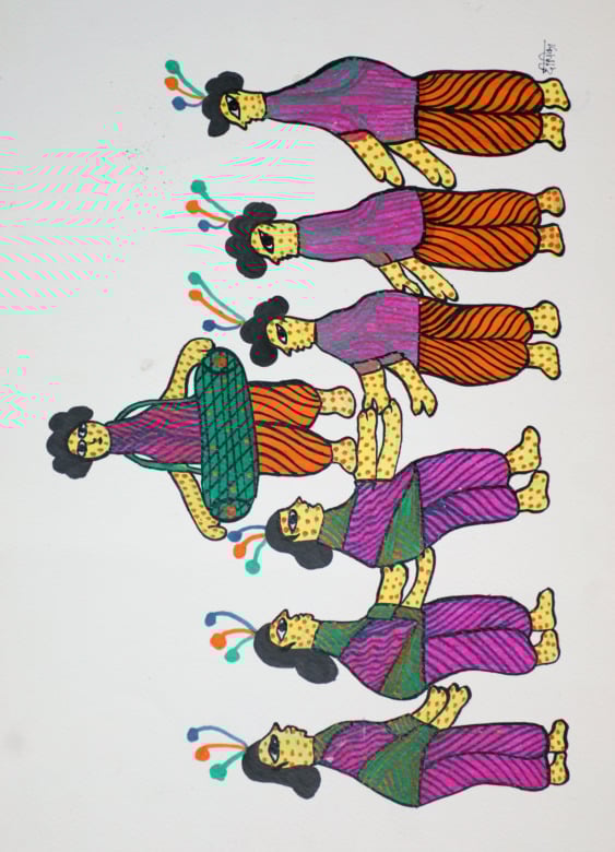 Tribes India Handmade Gond Paper Painting