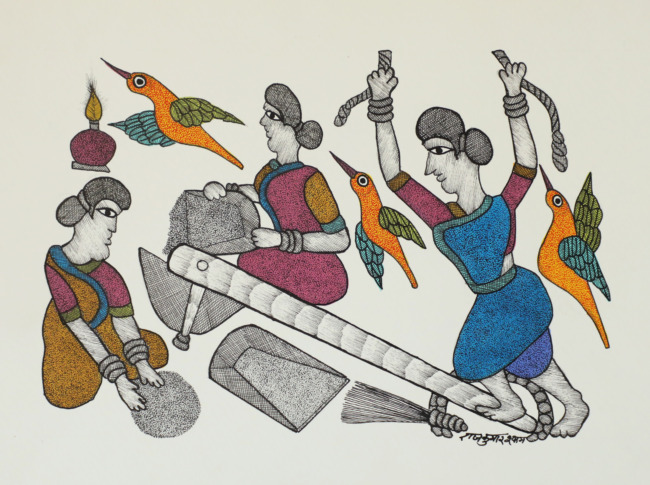 Tribes India Handmade Gond Paper Painting
