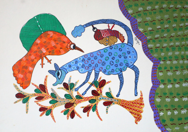 Tribes India Handmade Gond Paper Painting