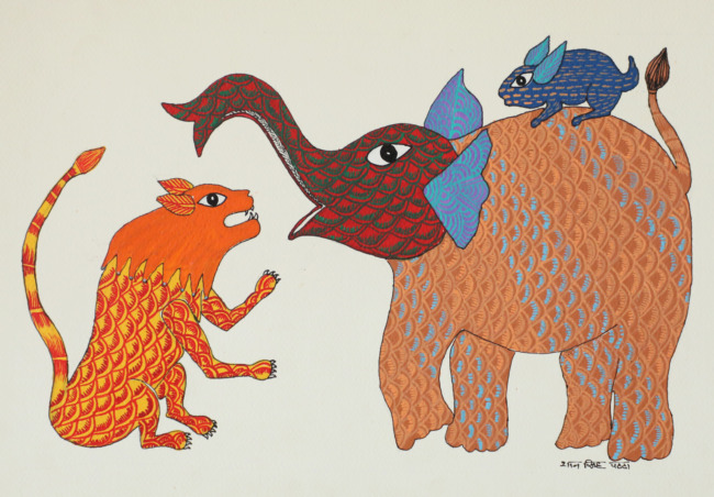 Tribes India Handmade Gond Paper Painting