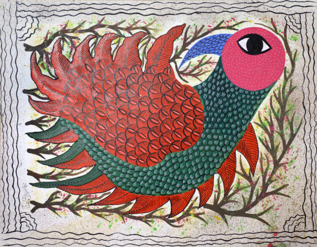 Tribes India Handmade Gond Paper Painting