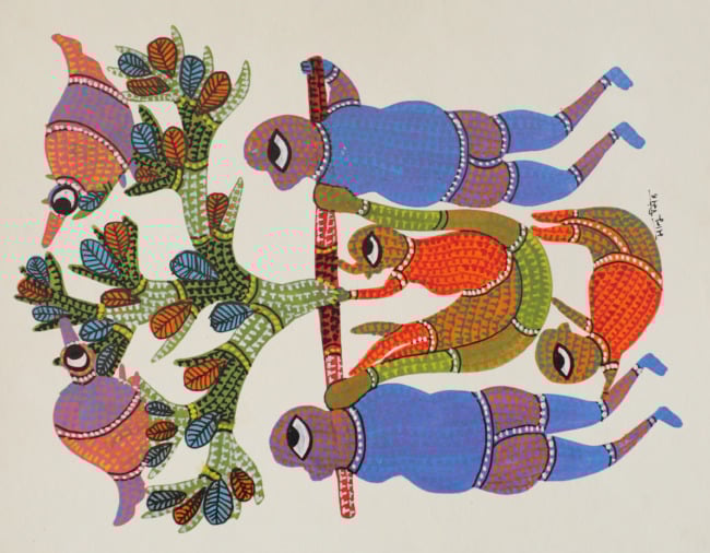 Tribes India Handmade Gond Paper Painting