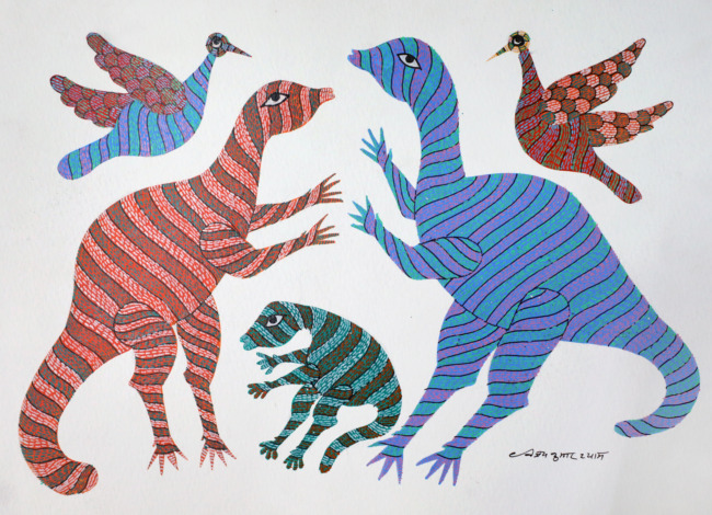 Tribes India Handmade Gond Paper Painting