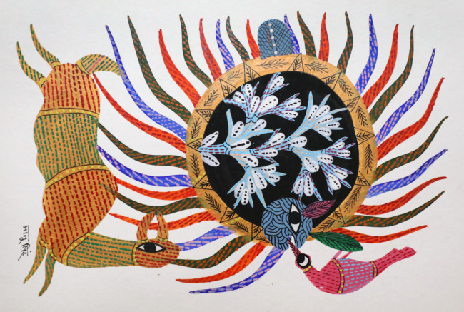 Tribes India Handmade Gond Paper Painting