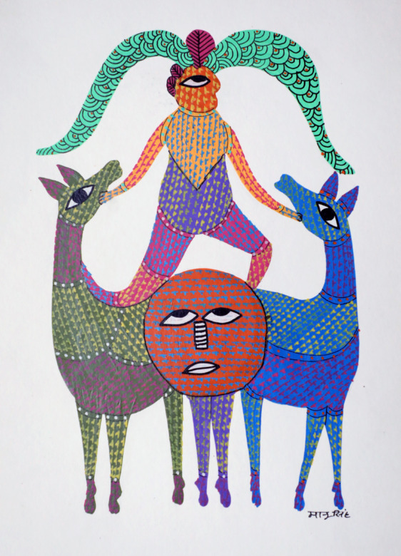 Tribes India Handmade Gond Paper Painting