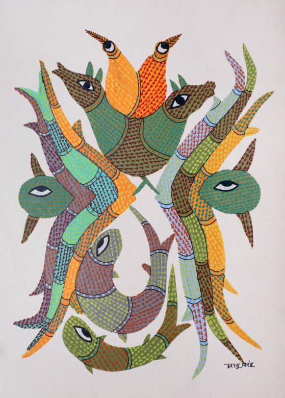 Tribes India Handmade Gond Paper Painting