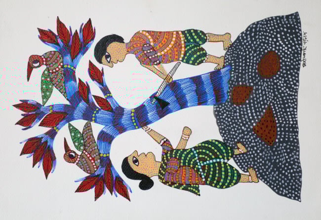 Tribes India Handmade Gond Paper Painting