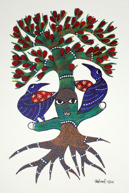 Tribes India Handmade Gond Paper Painting