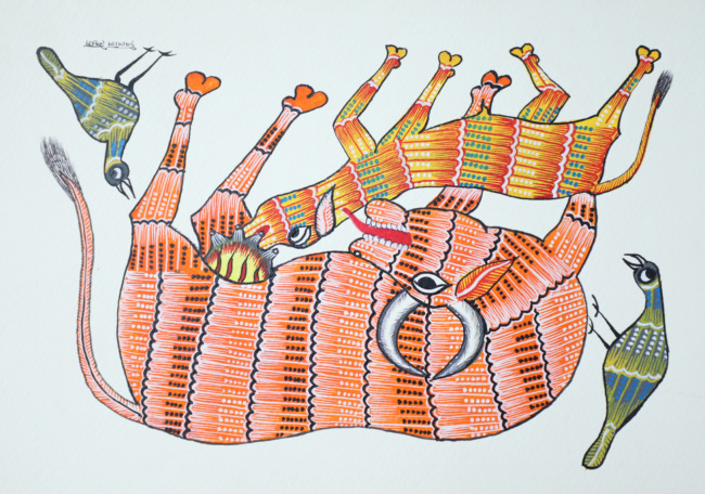 Tribes India Handmade Gond Paper Painting
