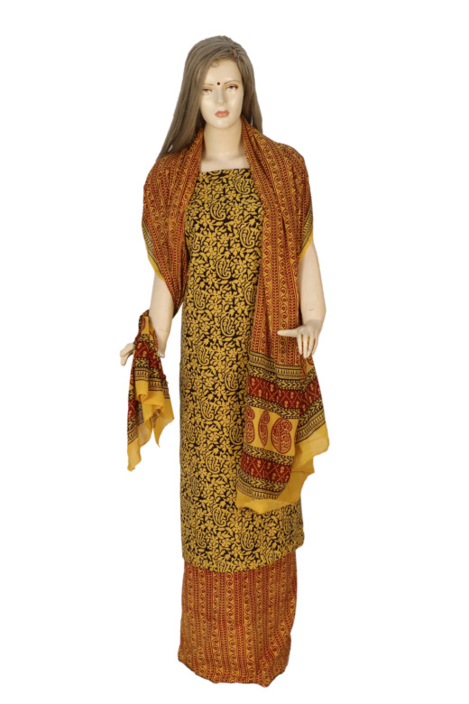 Tribes India Cotton Bagh Suit Material