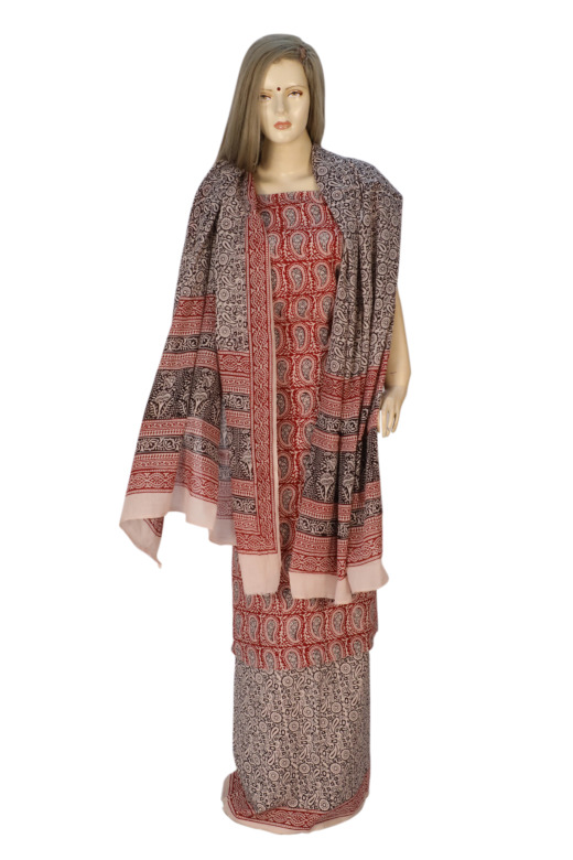 Tribes India Cotton Bagh Suit Material
