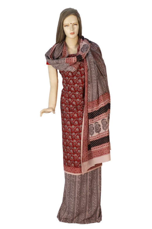 Tribes India Cotton Bagh Suit Material